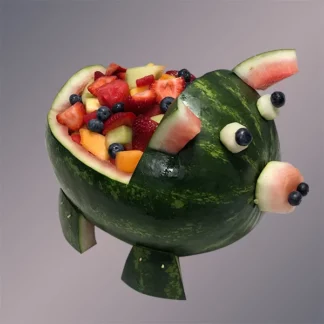 Carved Watermelon Pig